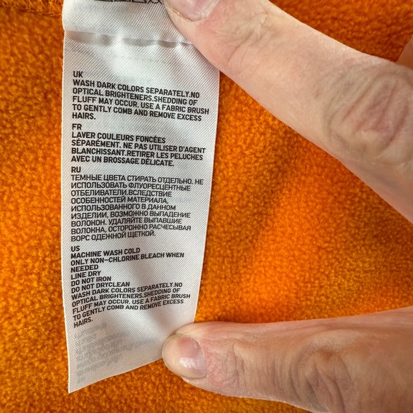 Uniqlo Jacket Womens Extra Large Orange Fleece Full Zip Long Sleeve Lightweight - Picture 13 of 14